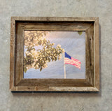 Flag & Flower- FRAMED 8x10 Wood Print