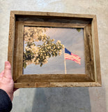 Flag & Flower- FRAMED 8x10 Wood Print