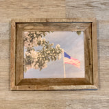 Flag & Flower- FRAMED 8x10 Wood Print