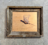 Flying Pheasant- FRAMED 8x10 wood print