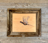 Flying Pheasant- FRAMED 8x10 wood print