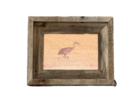 Sandhill Crane- FRAMED 5x7 Wood Print