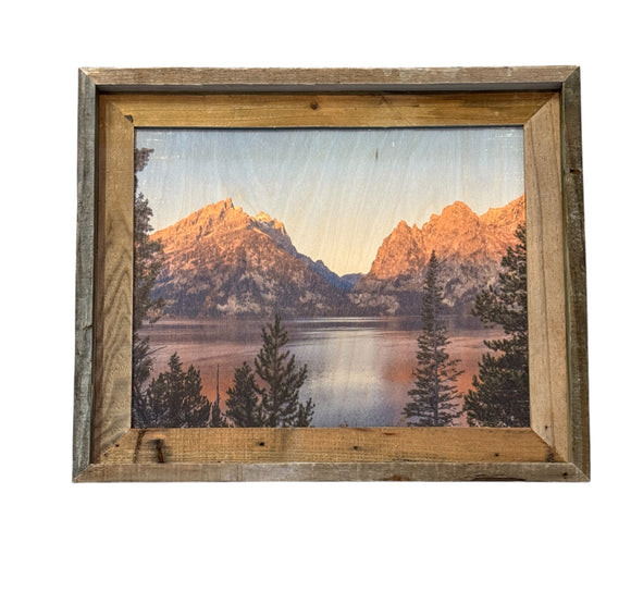 Jenny Lake Sunrise- FRAMED 11x14 Wood Print