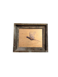 Flying Pheasant- FRAMED 8x10 wood print